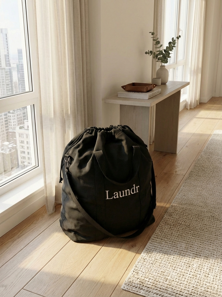 Laundr bag in a luxury apartment